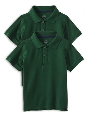 Girls Polo Tops Boys 2 Pack Unisex Cotton T-Shirts School Uniform 4 to 13 Years